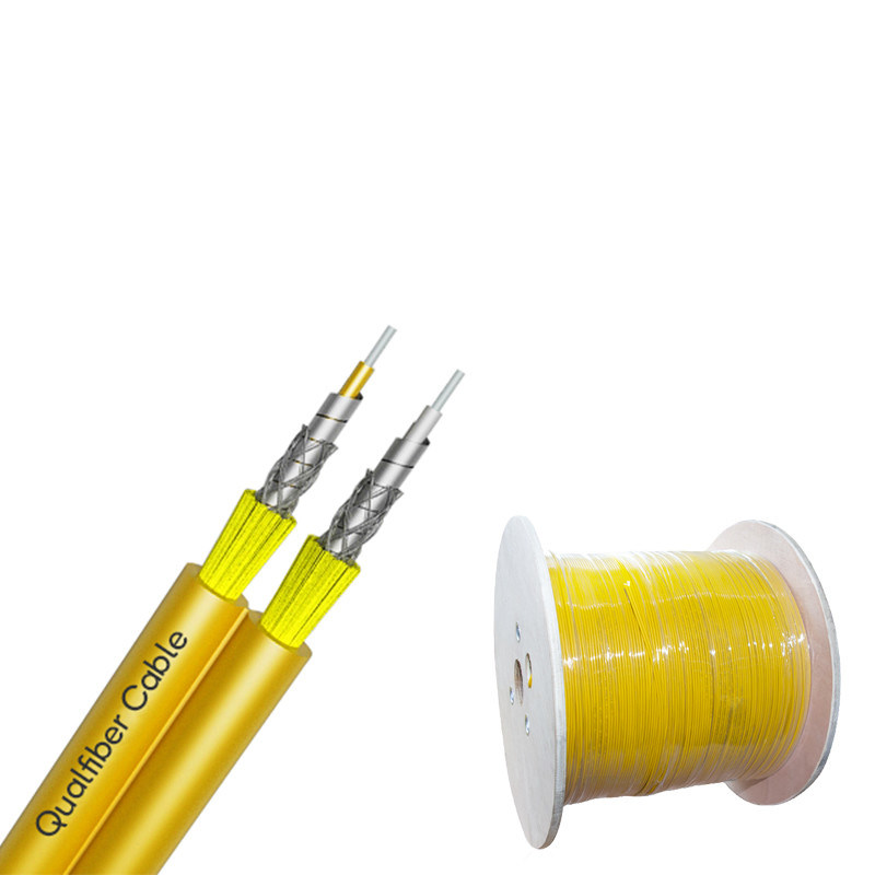 Duplex Zipcord Steel Armored Fiber Optic Cable GJFJBV Braided Fiber Cable