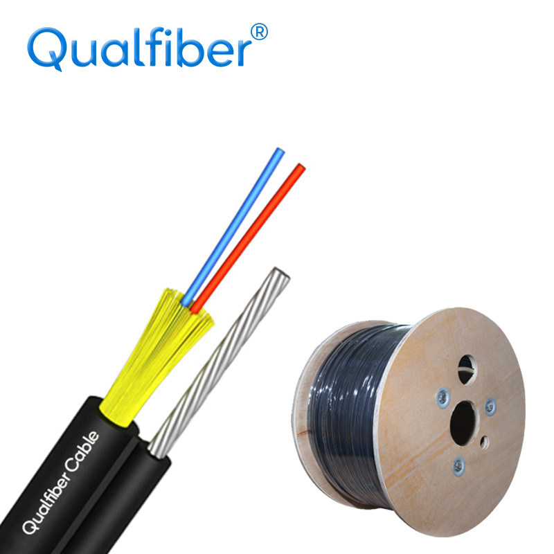 2 Core FTTH Aerial Drop Cable , Flexible Anti UV LSZH Fiber Optic Cable