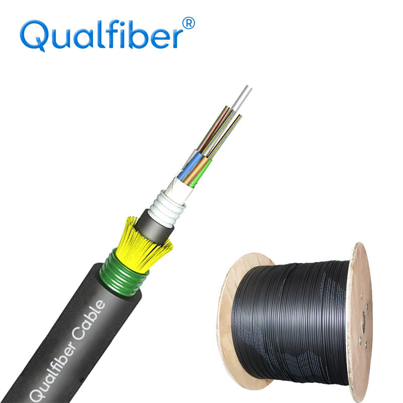 G652D 24 Core Single Mode Fiber Optic Cable , GYFTA53 Direct Burial