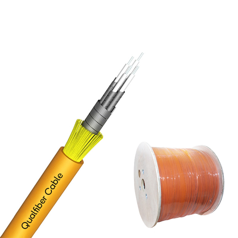 Double Spiral Armor Indoor Fiber Optic Cable 4 Core With LSZH/ PVC