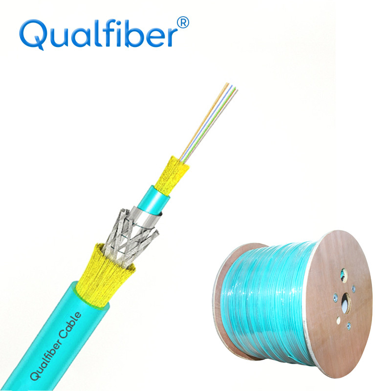 Spiral Steel Tube Outdoor Fiber Optic Cable , Kevlar Fiber Optic Cable
